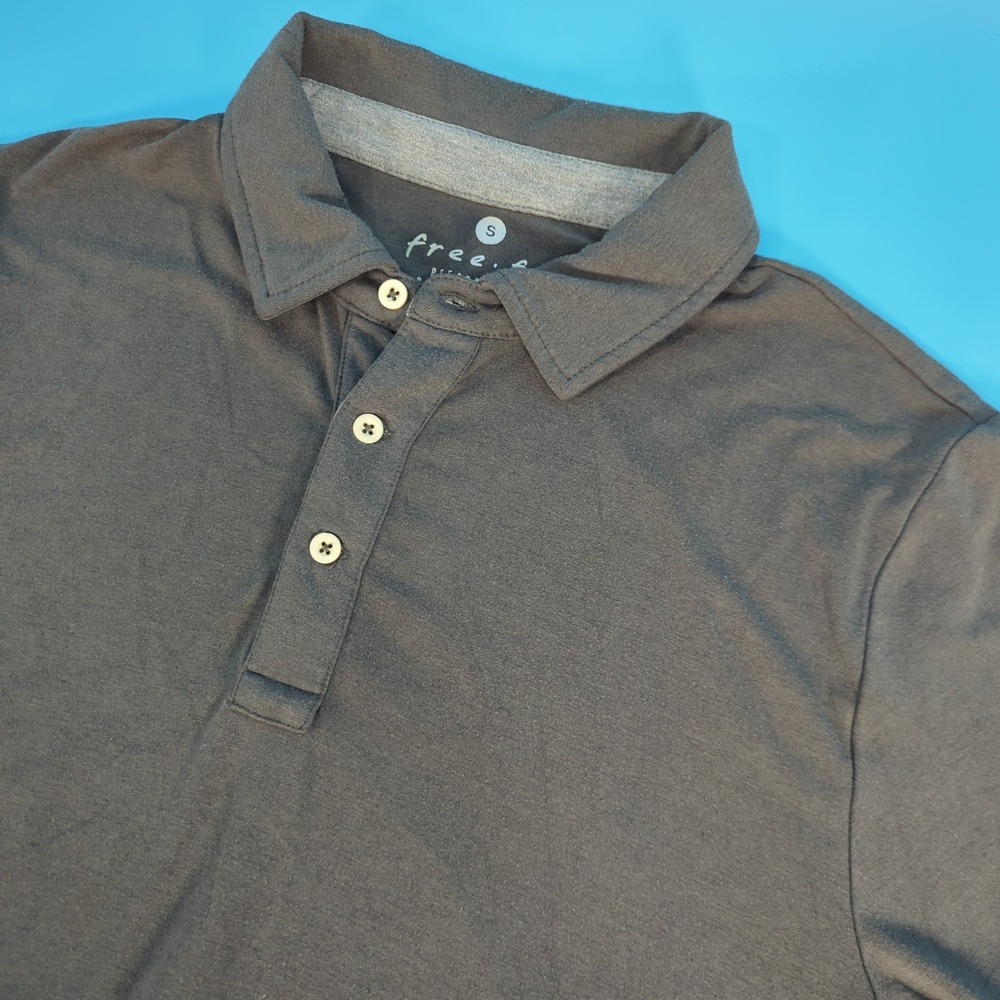 Free Fly Mens small Bamboo Performance Polo Shirt Gray Short Sleeve Fishing